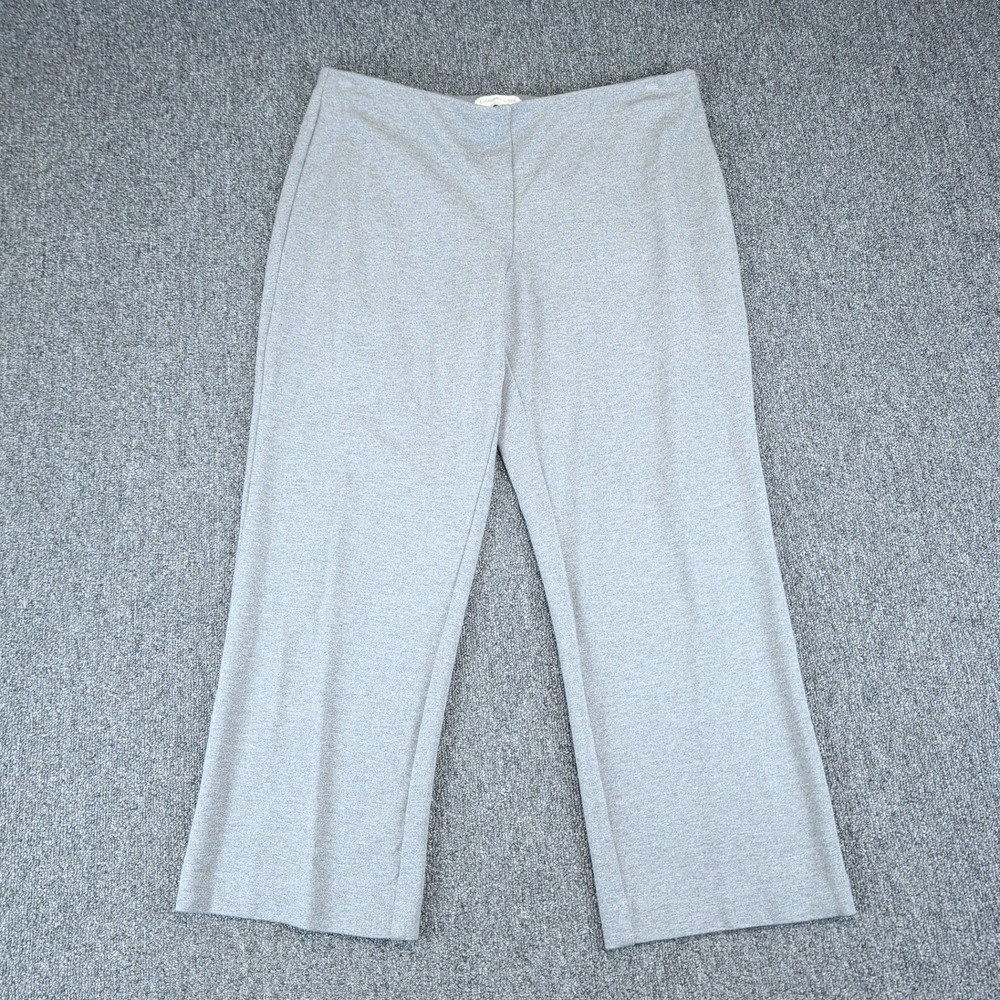 Coldwater Creek Minimal Classic Fit Wide Leg Pants Women PL Petite Grey Stretch